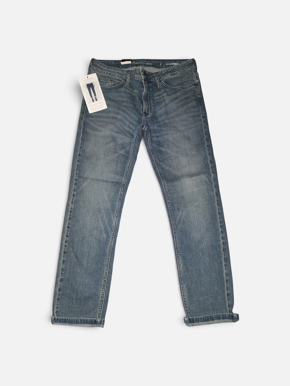 Calvin Klein Women's Boyfriend Jeans in Medium Blue Wash